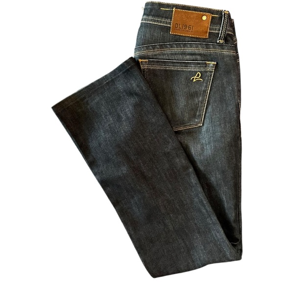 DL1961 Bootcut Milano Stretch Medium Dark Wash Low Rise Jeans Sz 27 - Picture 5 of 7